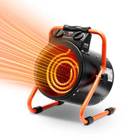 1500W Portable Electric Heater Fan for Greenhouse Fast Heating Overheat Protection 2-Speed Setting IP24 Waterproof